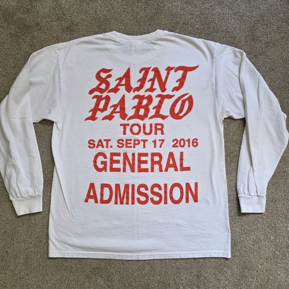 Kanye West Saint Pablo Concert Tour Long Sleeve Tee Large - Picture 1 of 5
